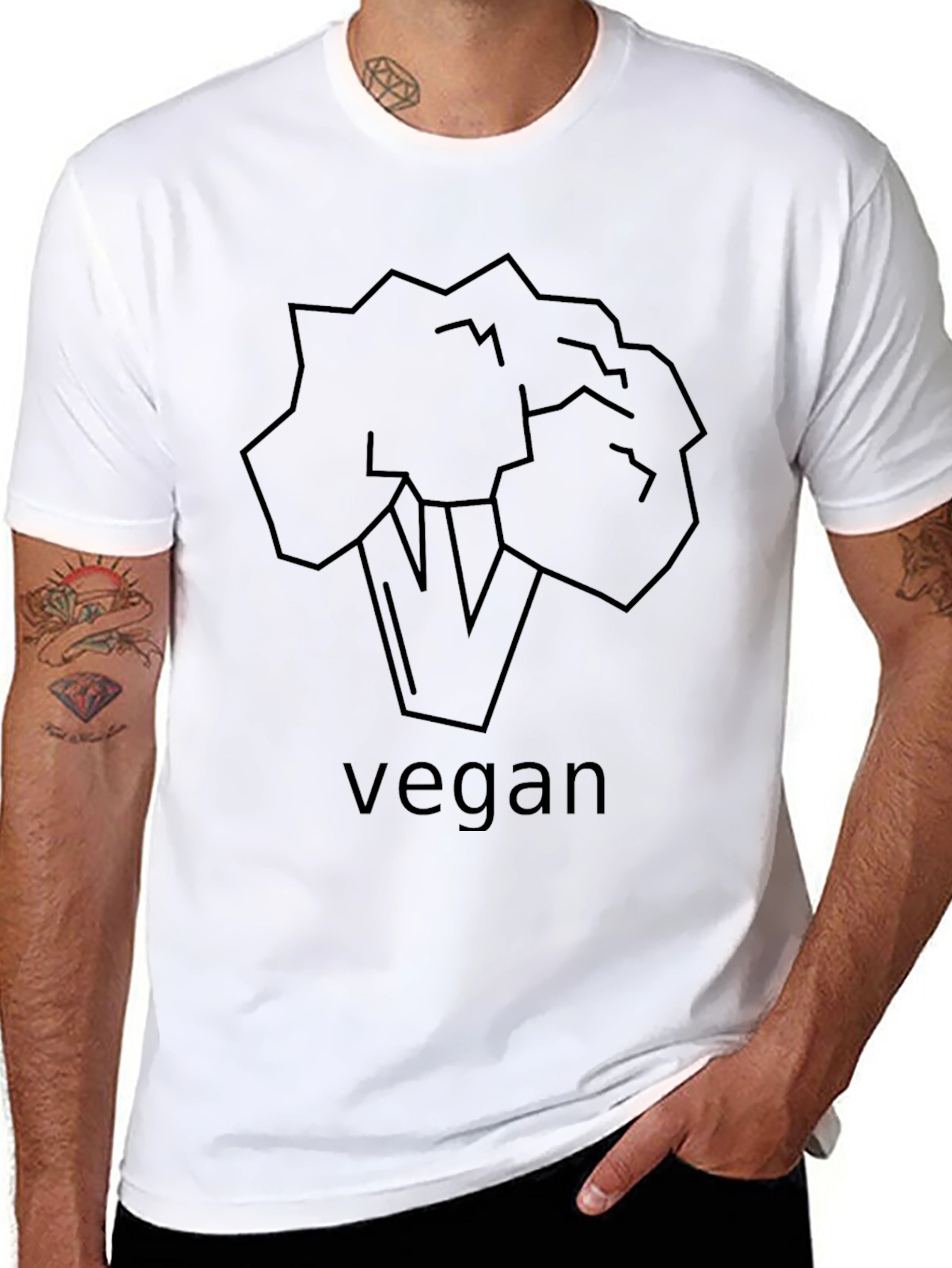 Vegan Broccoli T-Shirt - Black