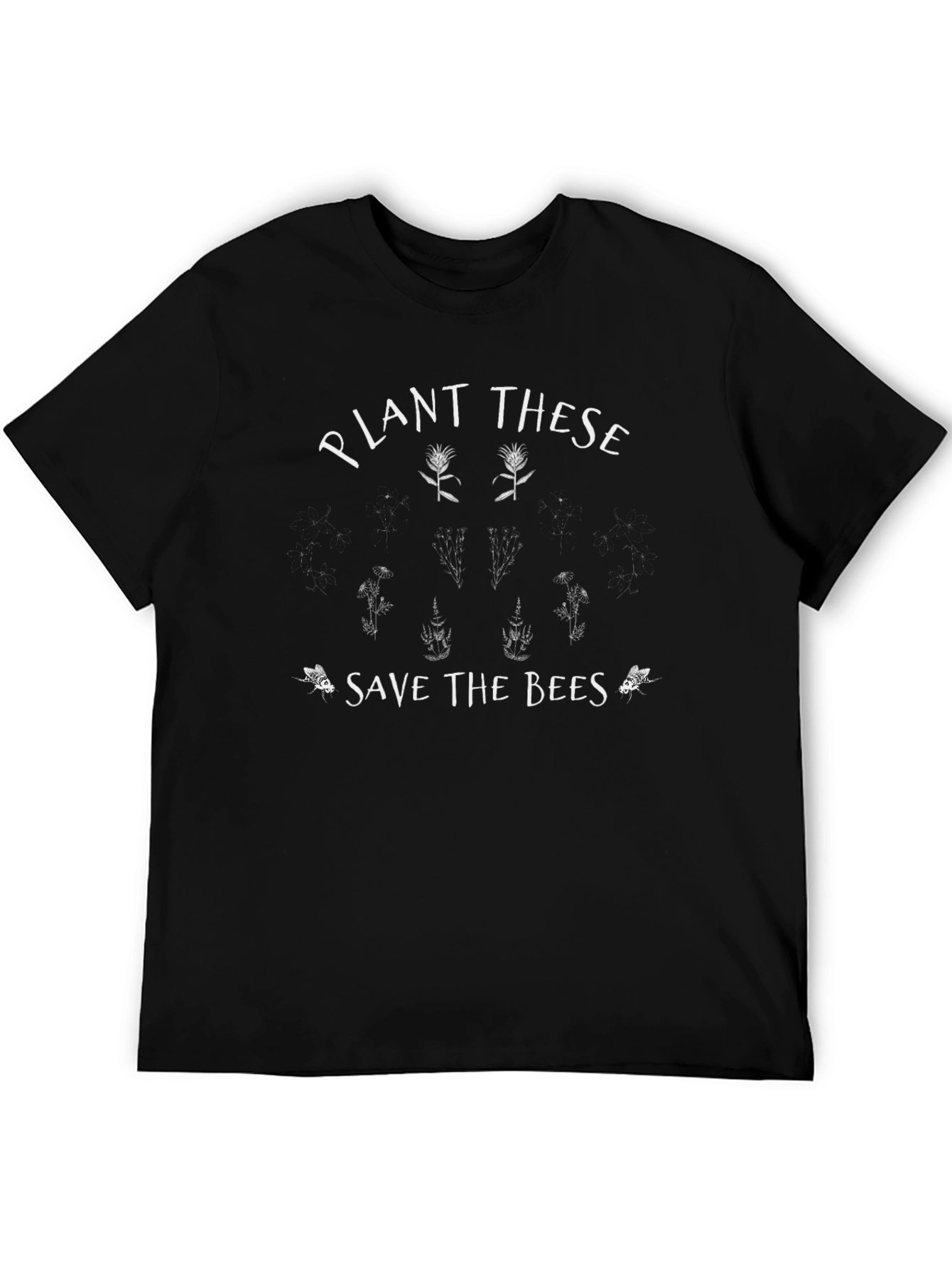 Plant These Save The Bees Graphic Tee - Black