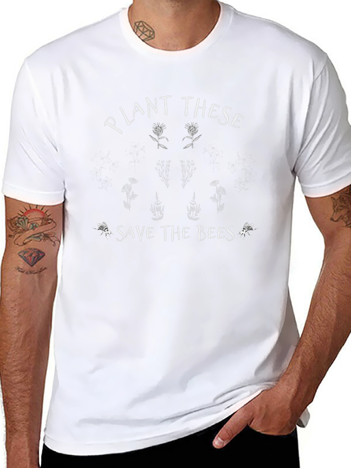 Plant These Save The Bees Graphic Tee - Black