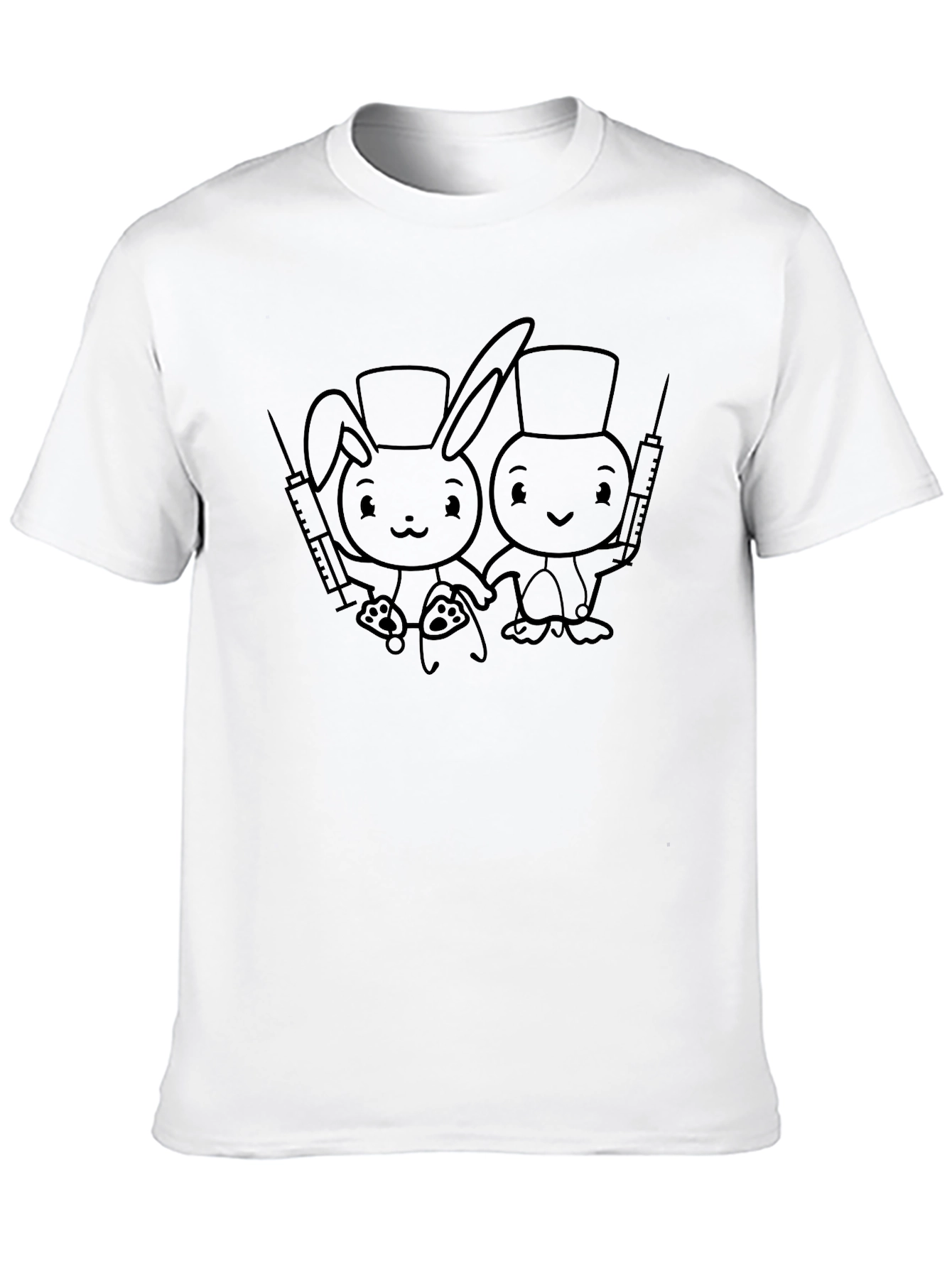 Quirky Nurse Animal Cartoon T-Shirt
