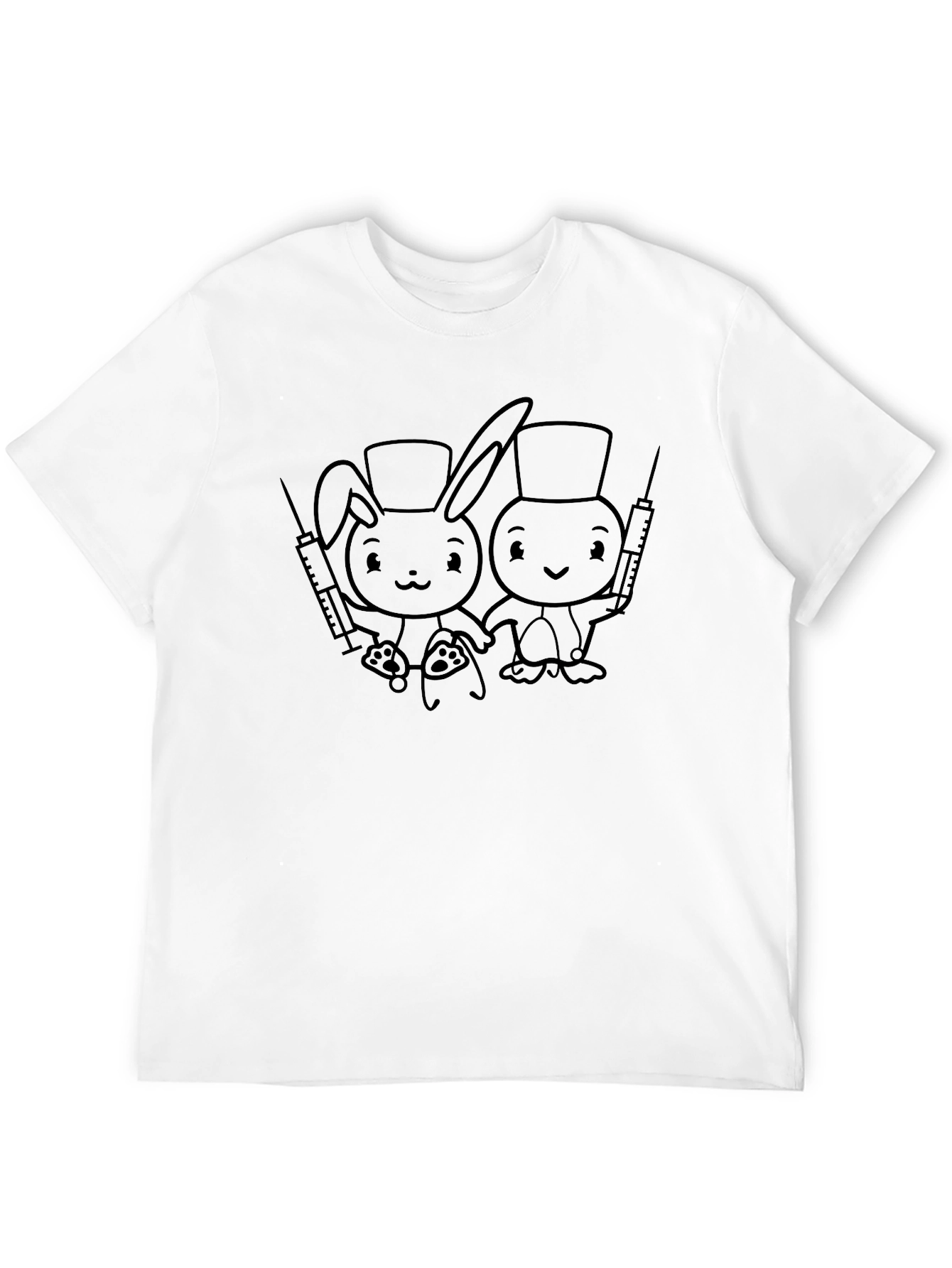 Quirky Nurse Animal Cartoon T-Shirt