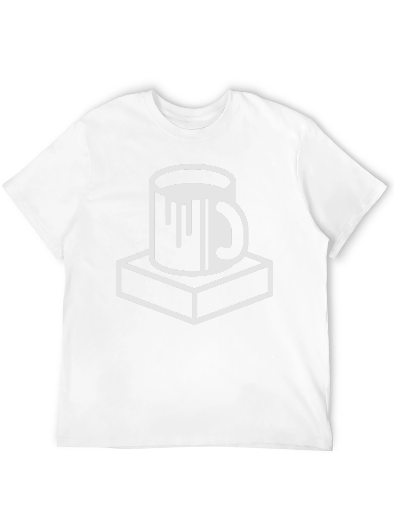 Black T-Shirt with Mug on Plinth Graphic