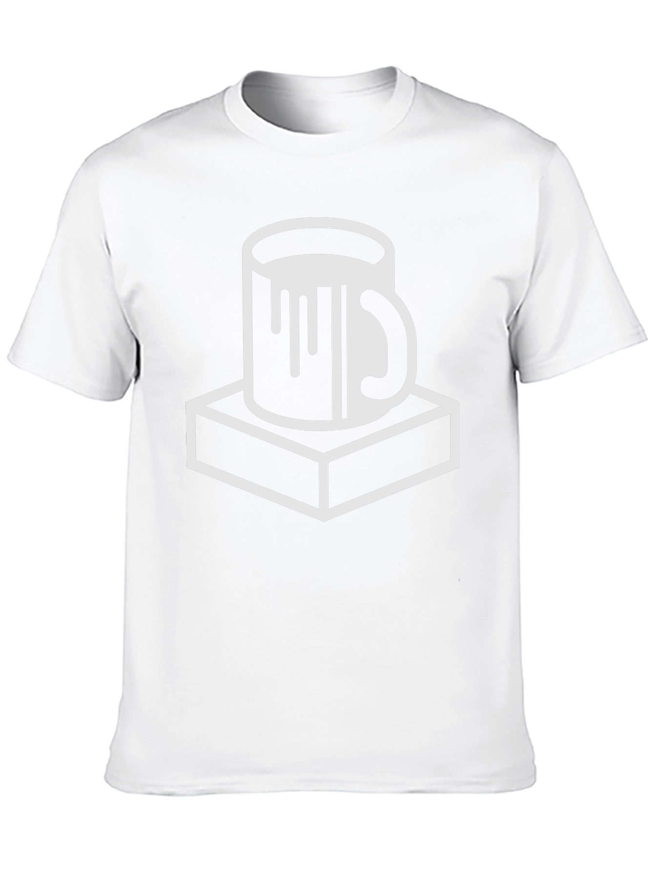 Black T-Shirt with Mug on Plinth Graphic