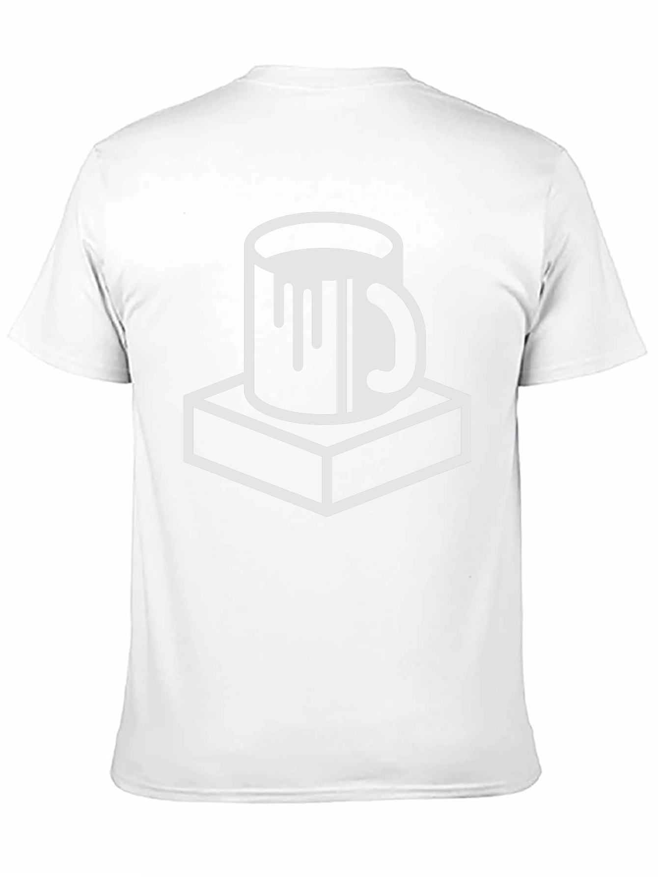 Black T-Shirt with Mug on Plinth Graphic