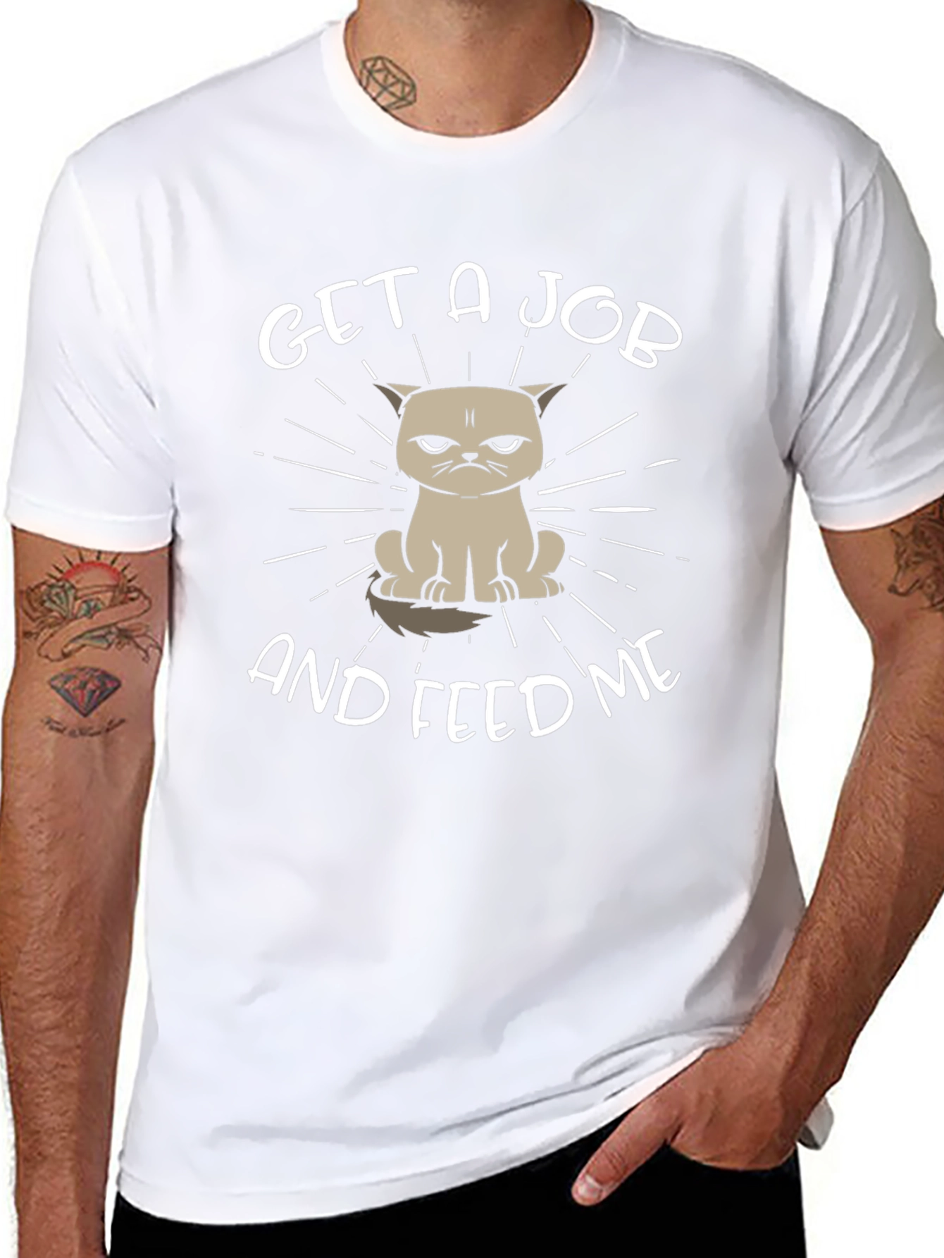 Grumpy Cat Get a Job Black T-Shirt