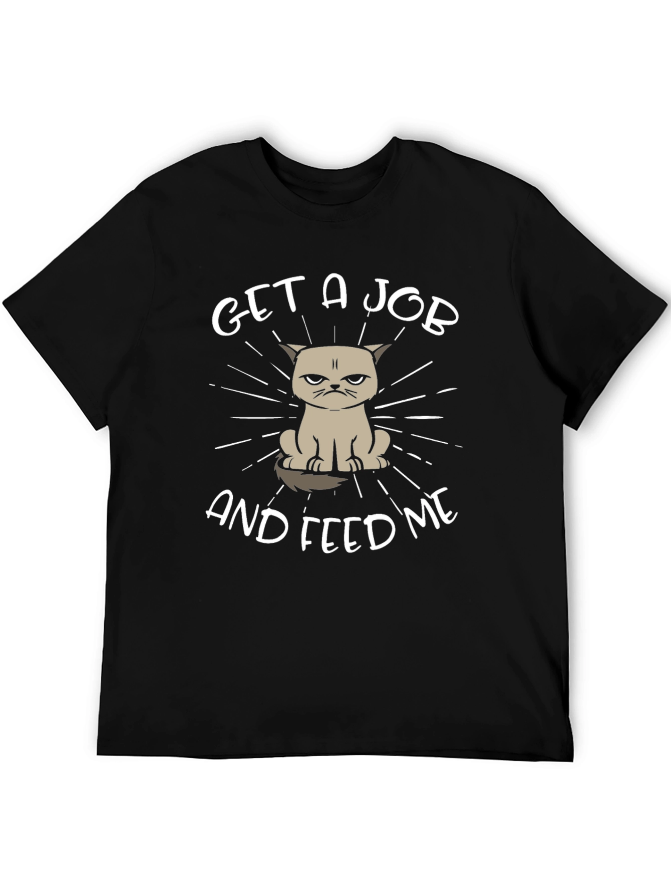 Grumpy Cat Get a Job Black T-Shirt