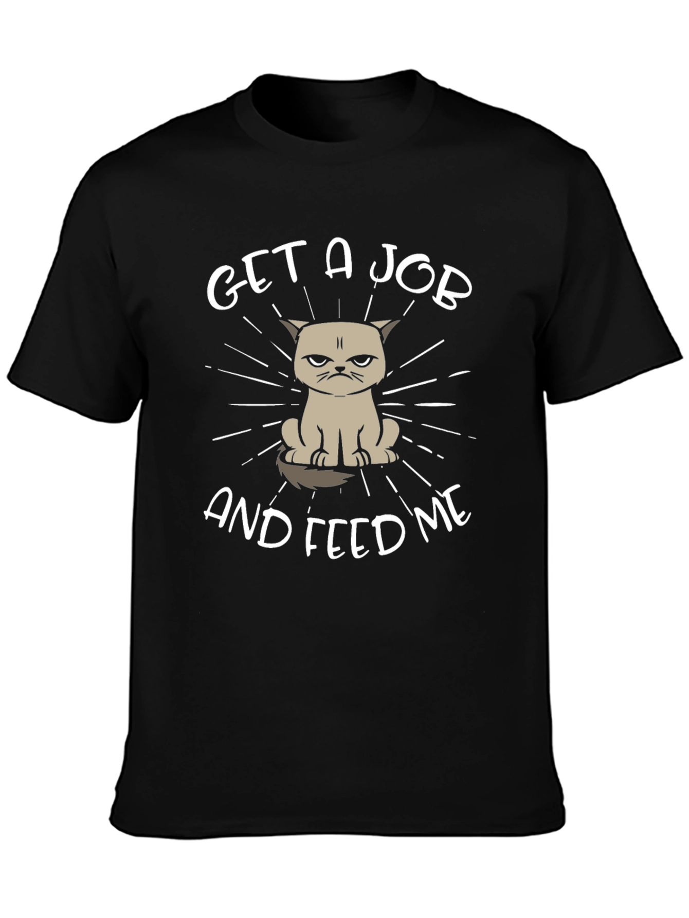 Grumpy Cat Get a Job Black T-Shirt