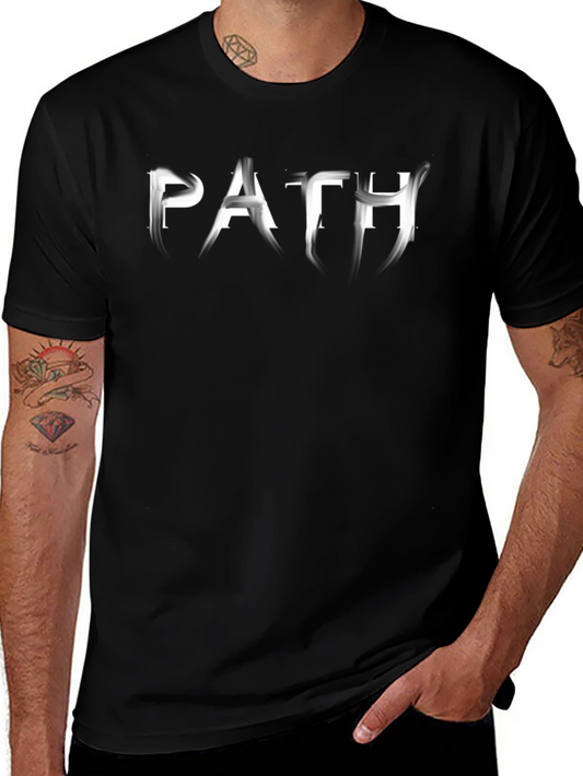 PATH Graphic Tee - Stylish Black Cotton T-Shirt for Men