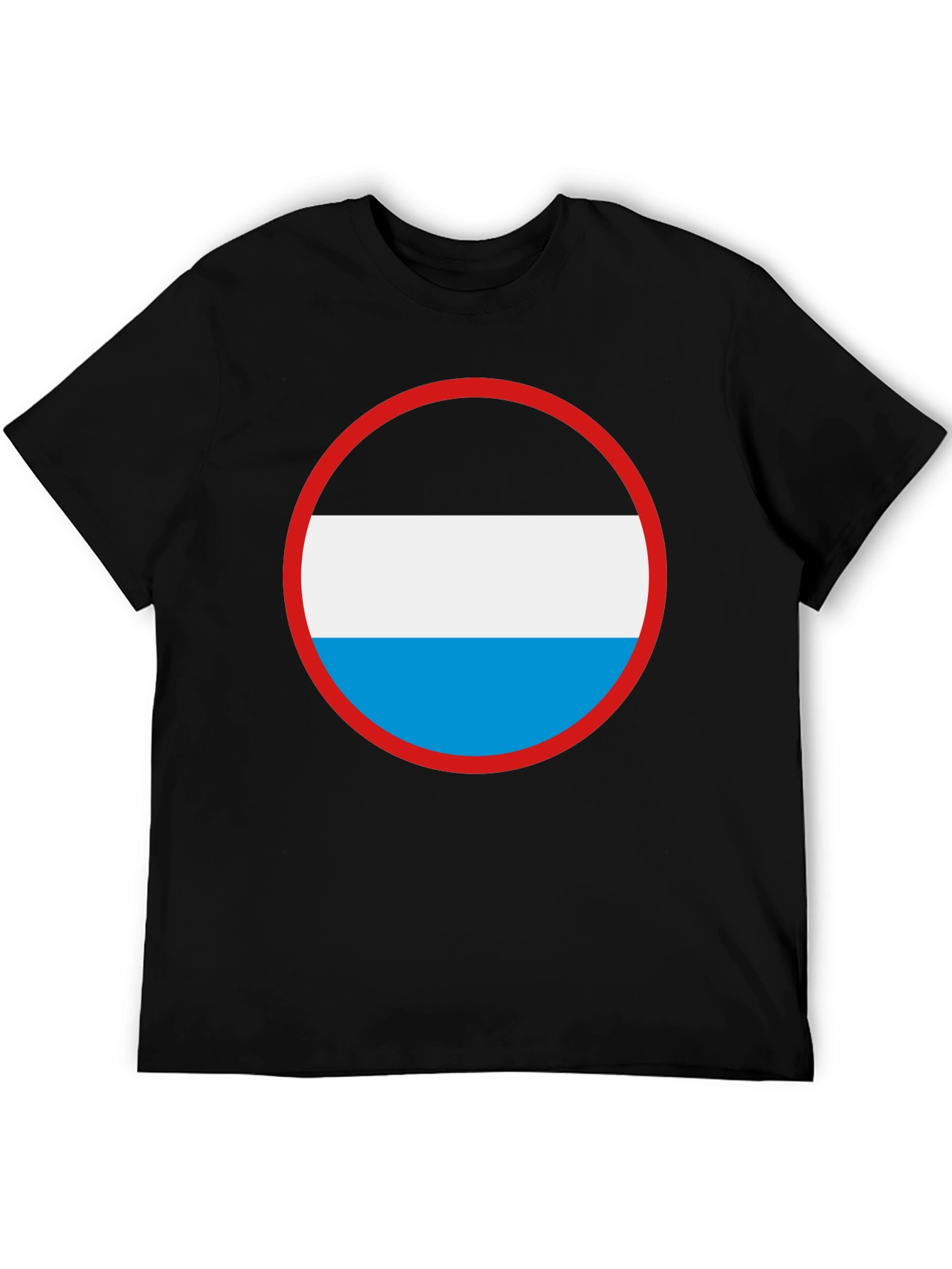 Graphic Circle T-Shirt - Black White & Blue