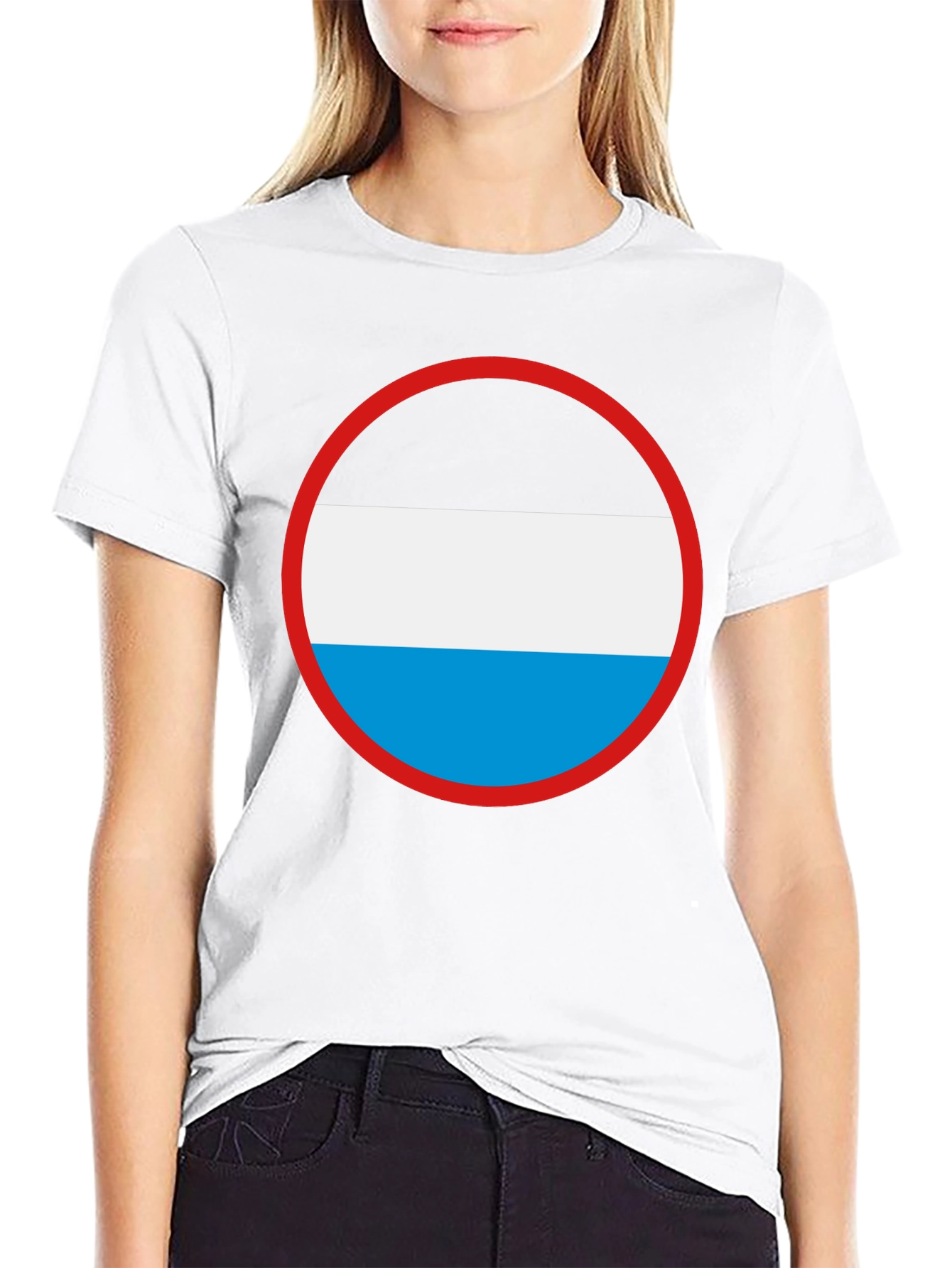 Graphic Circle T-Shirt - Black White & Blue