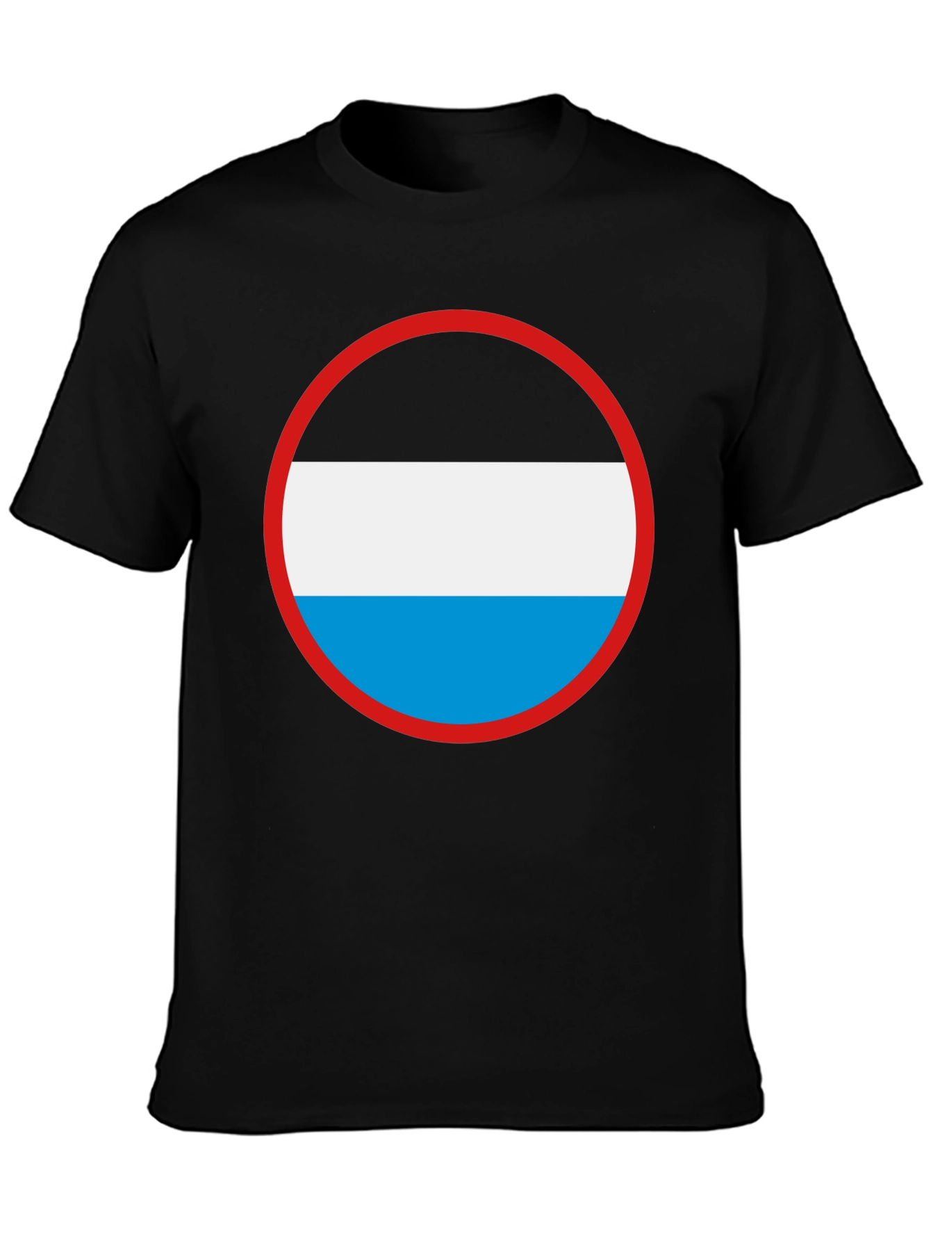 Graphic Circle T-Shirt - Black White & Blue