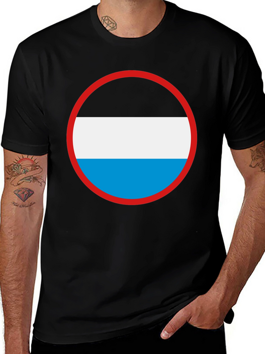 Graphic Circle T-Shirt - Black White & Blue