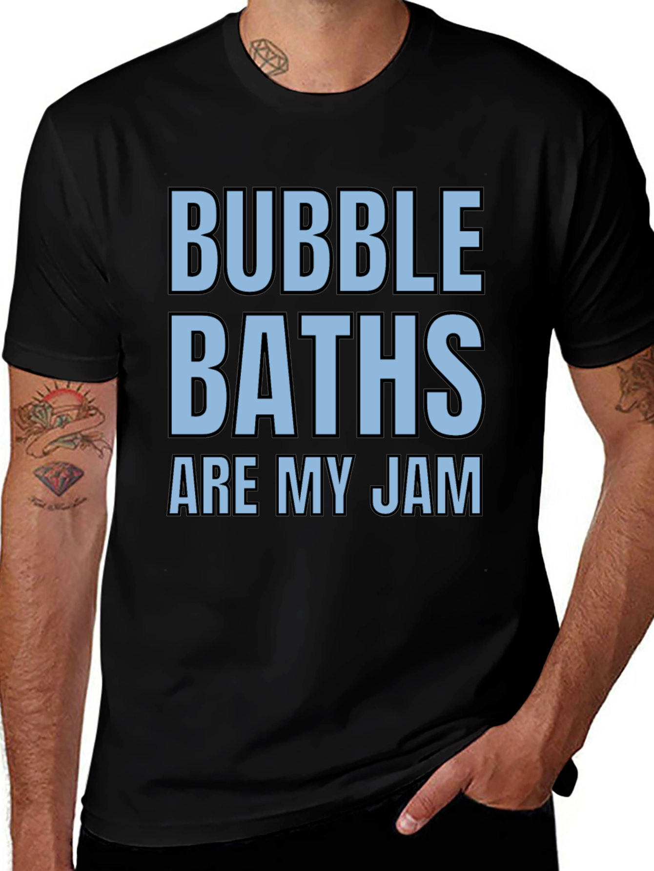 Bubble Baths Are My Jam Black Graphic Tee