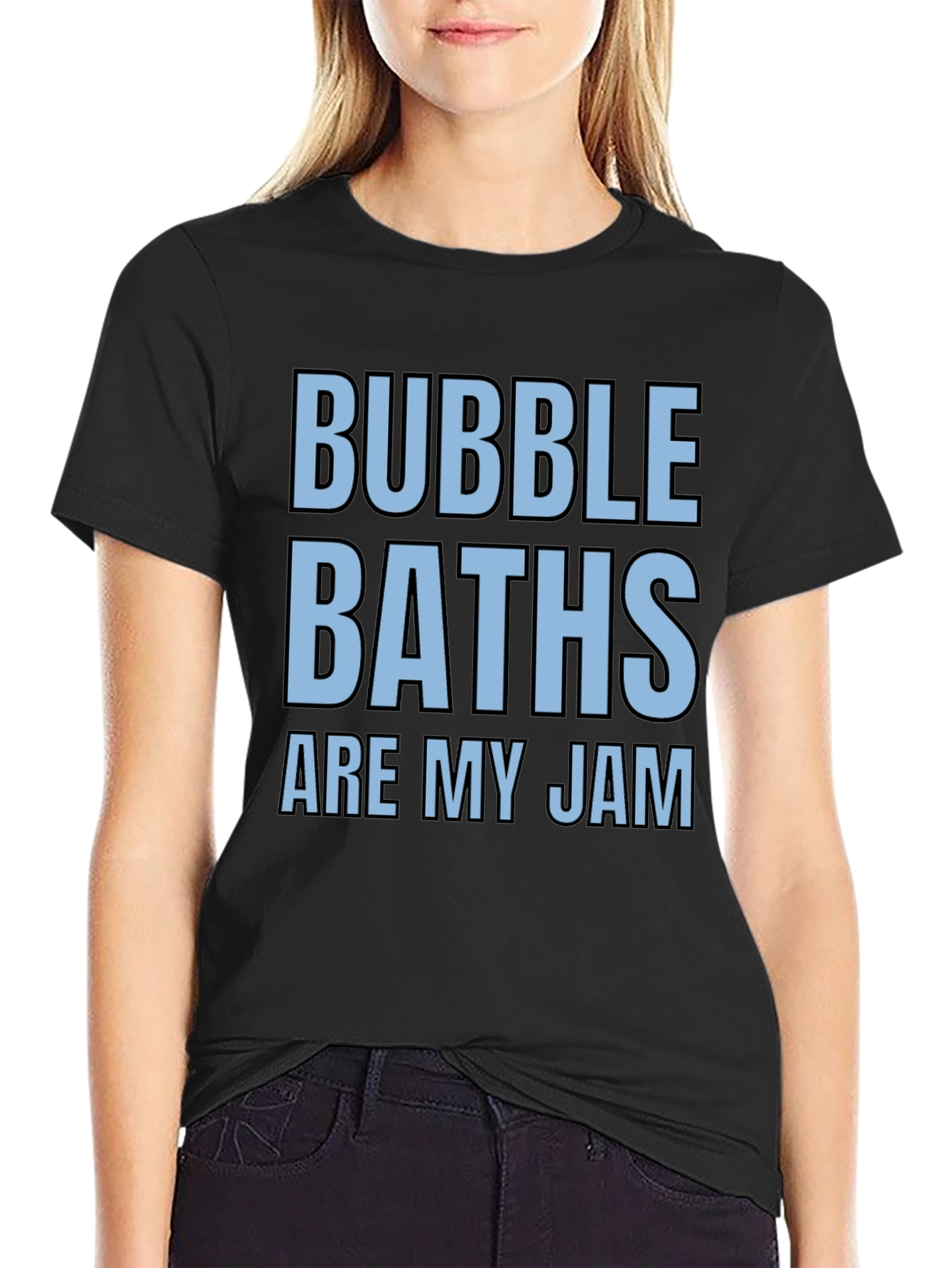 Bubble Baths Are My Jam Black Graphic Tee