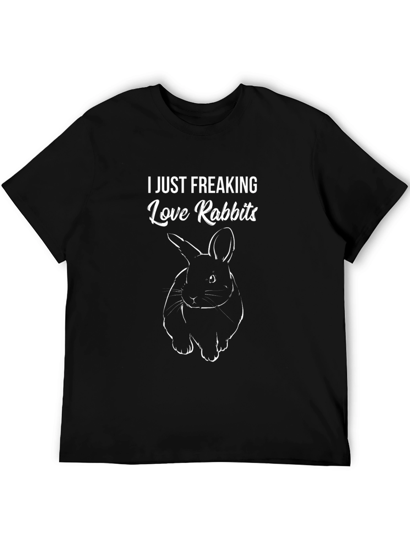 I Just Freaking Love Rabbits Graphic Tee - Black