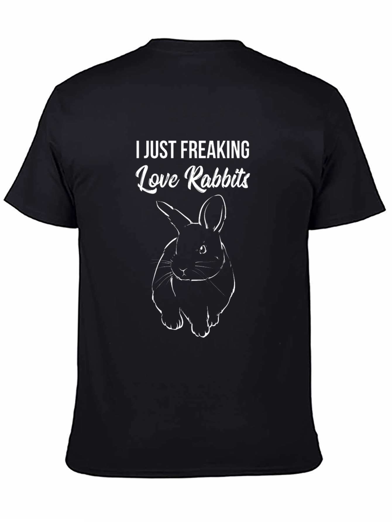 I Just Freaking Love Rabbits Graphic Tee - Black