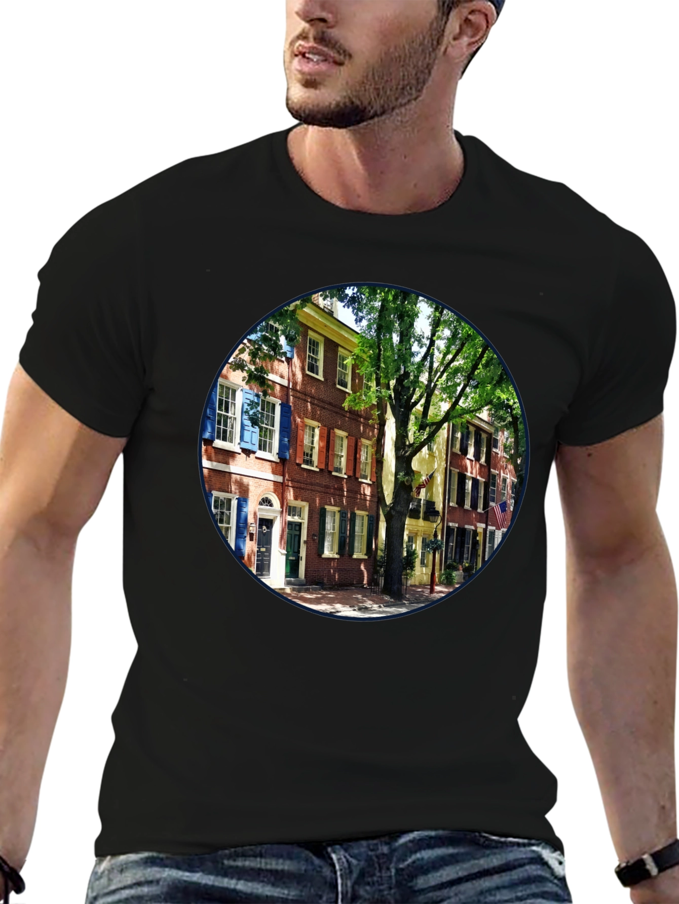 Philadelphia Street View Black T-Shirt