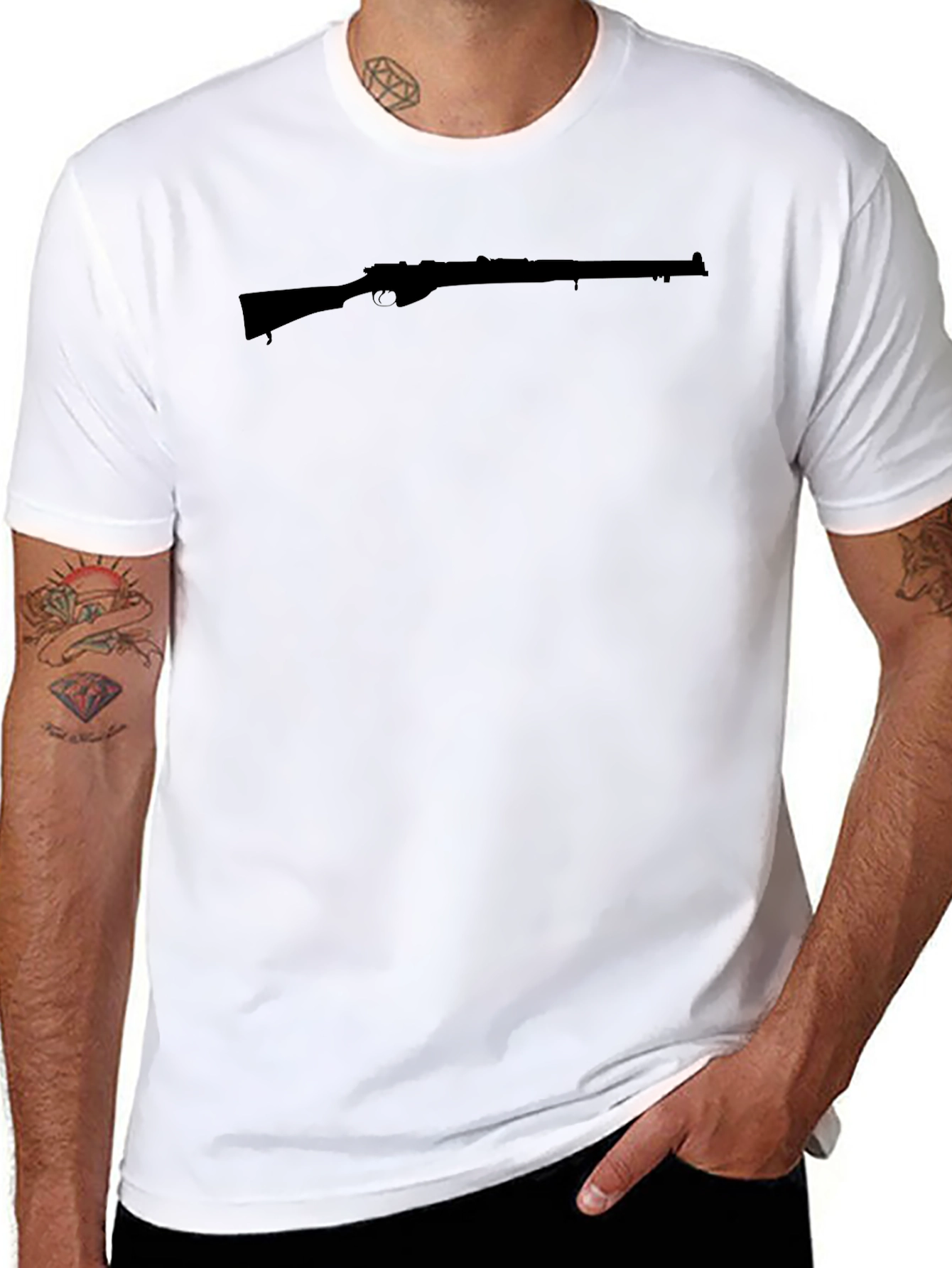 Rifle Silhouette Black T-Shirt