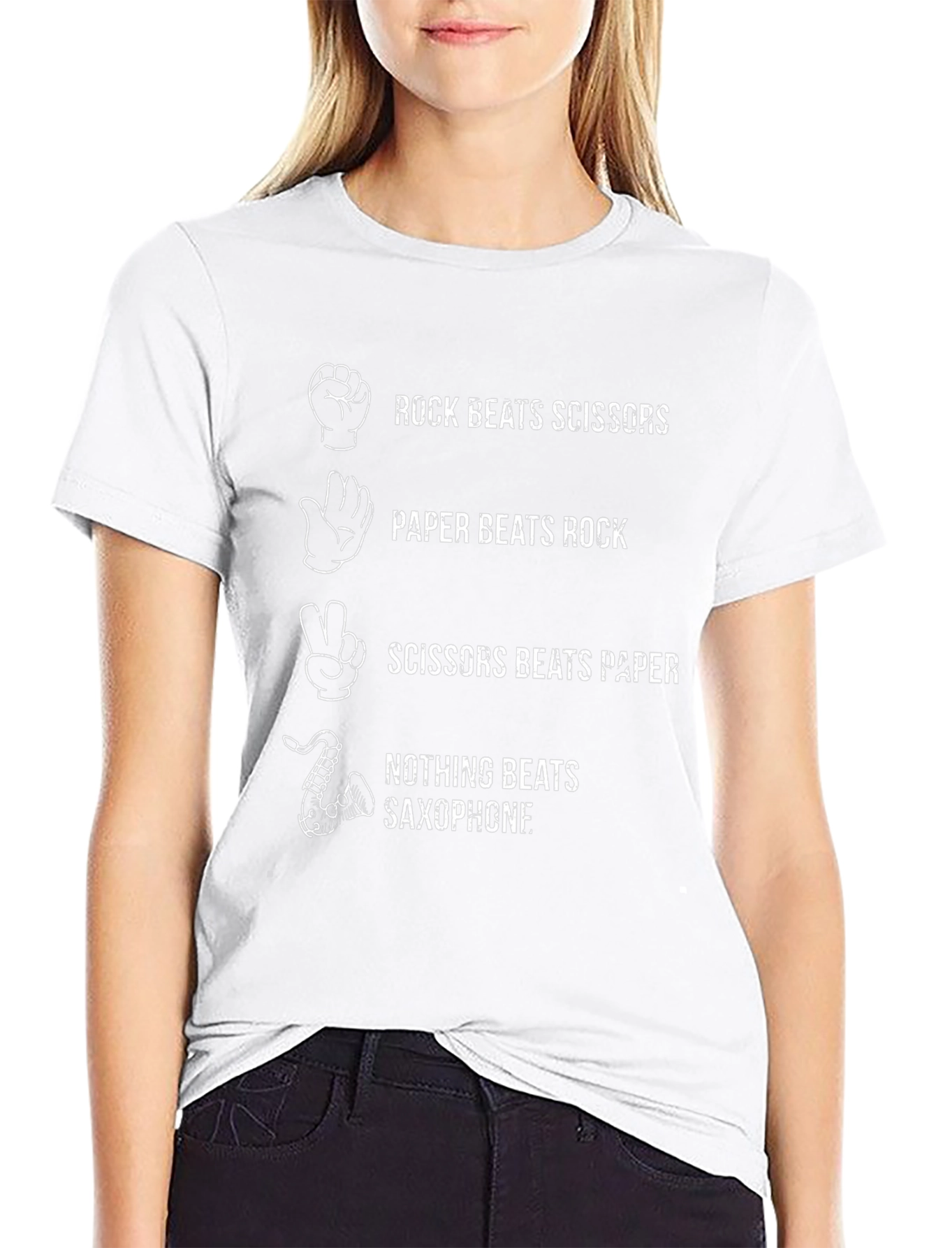 Rock Paper Scissors Saxophone Funny T-Shirt