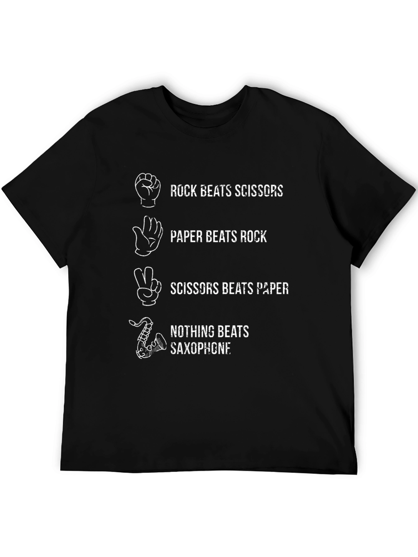 Rock Paper Scissors Saxophone Funny T-Shirt