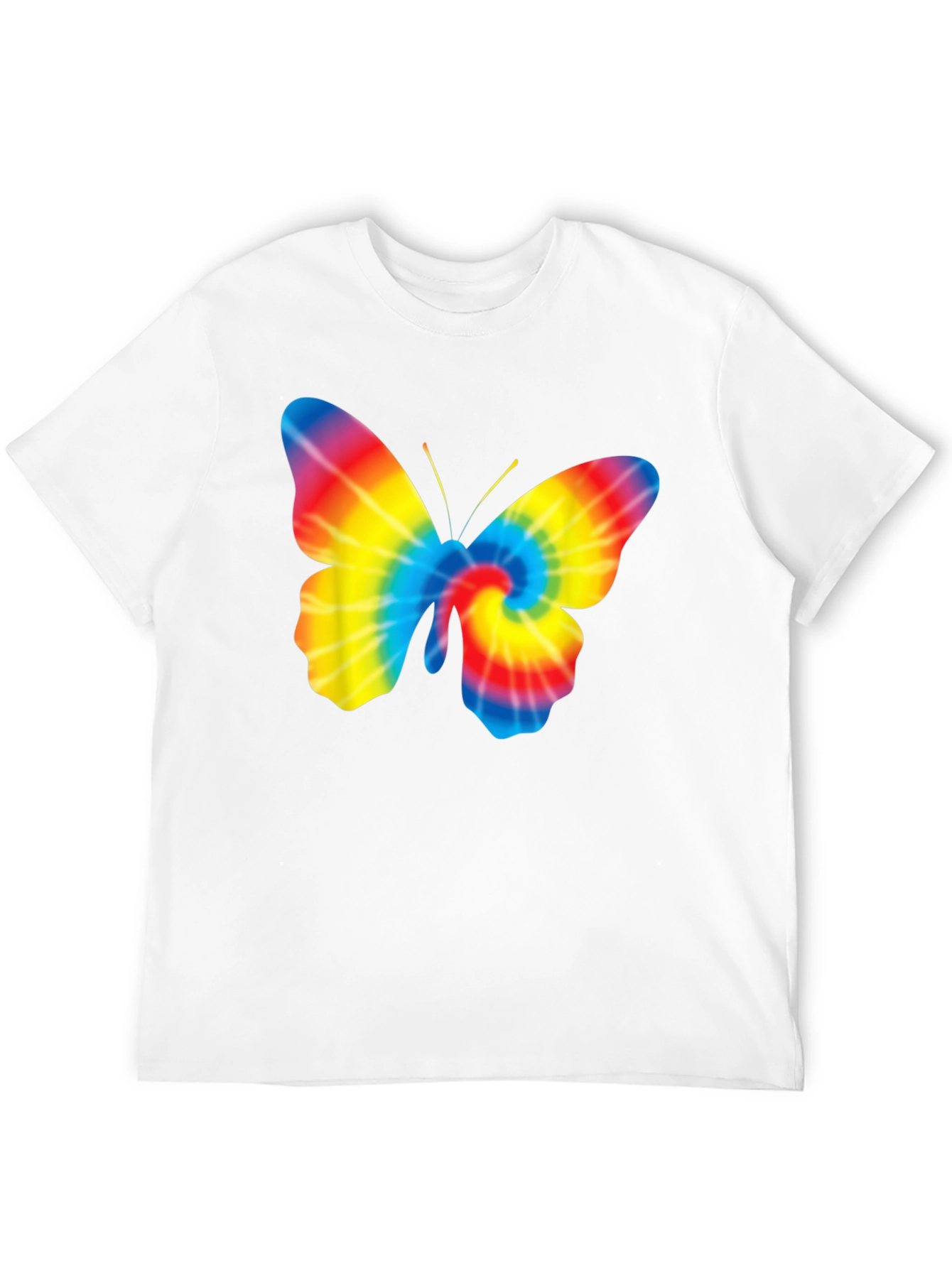 Tie Dye Butterfly Graphic Black T-Shirt