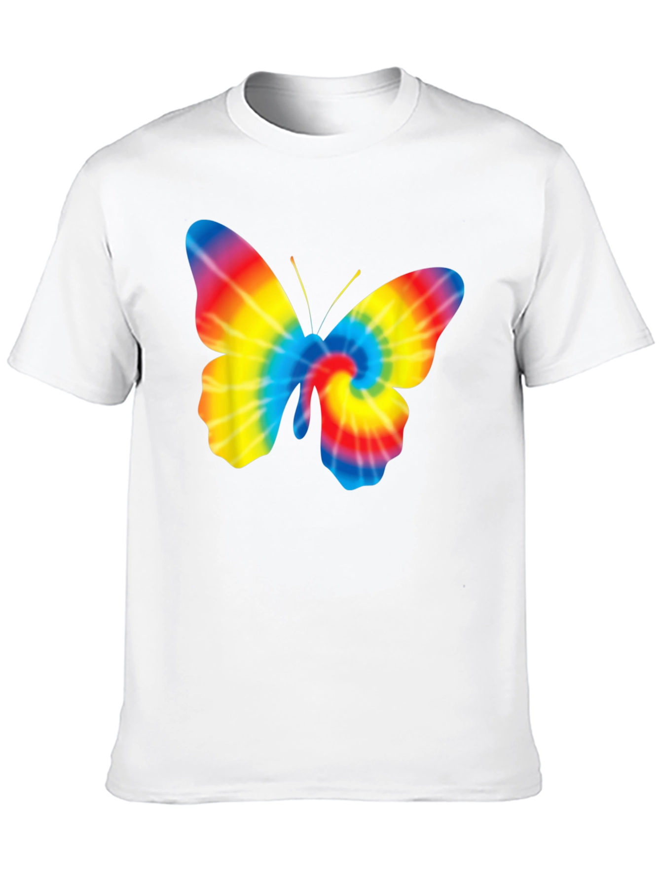 Tie Dye Butterfly Graphic Black T-Shirt