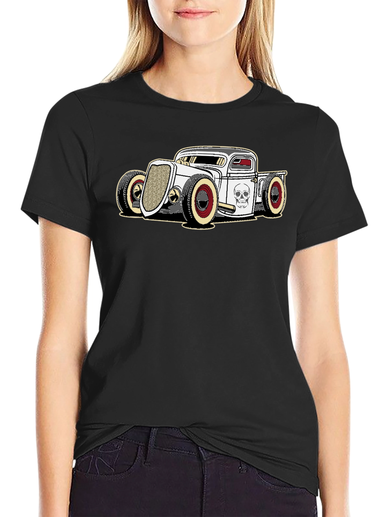 Hot Rod Graphic Tee - Skull Car T-Shirt