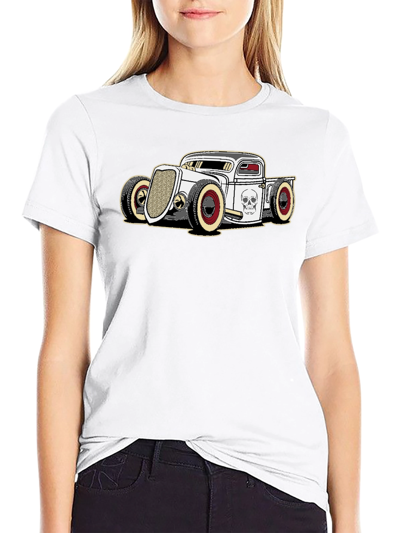 Hot Rod Graphic Tee - Skull Car T-Shirt