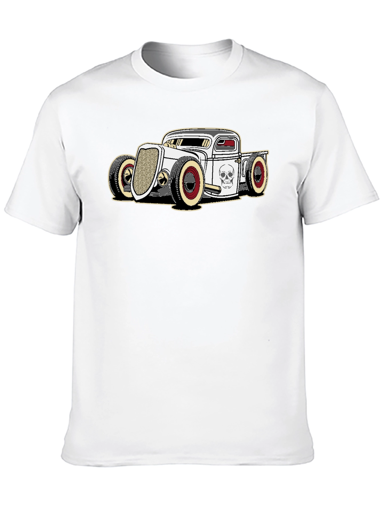 Hot Rod Graphic Tee - Skull Car T-Shirt