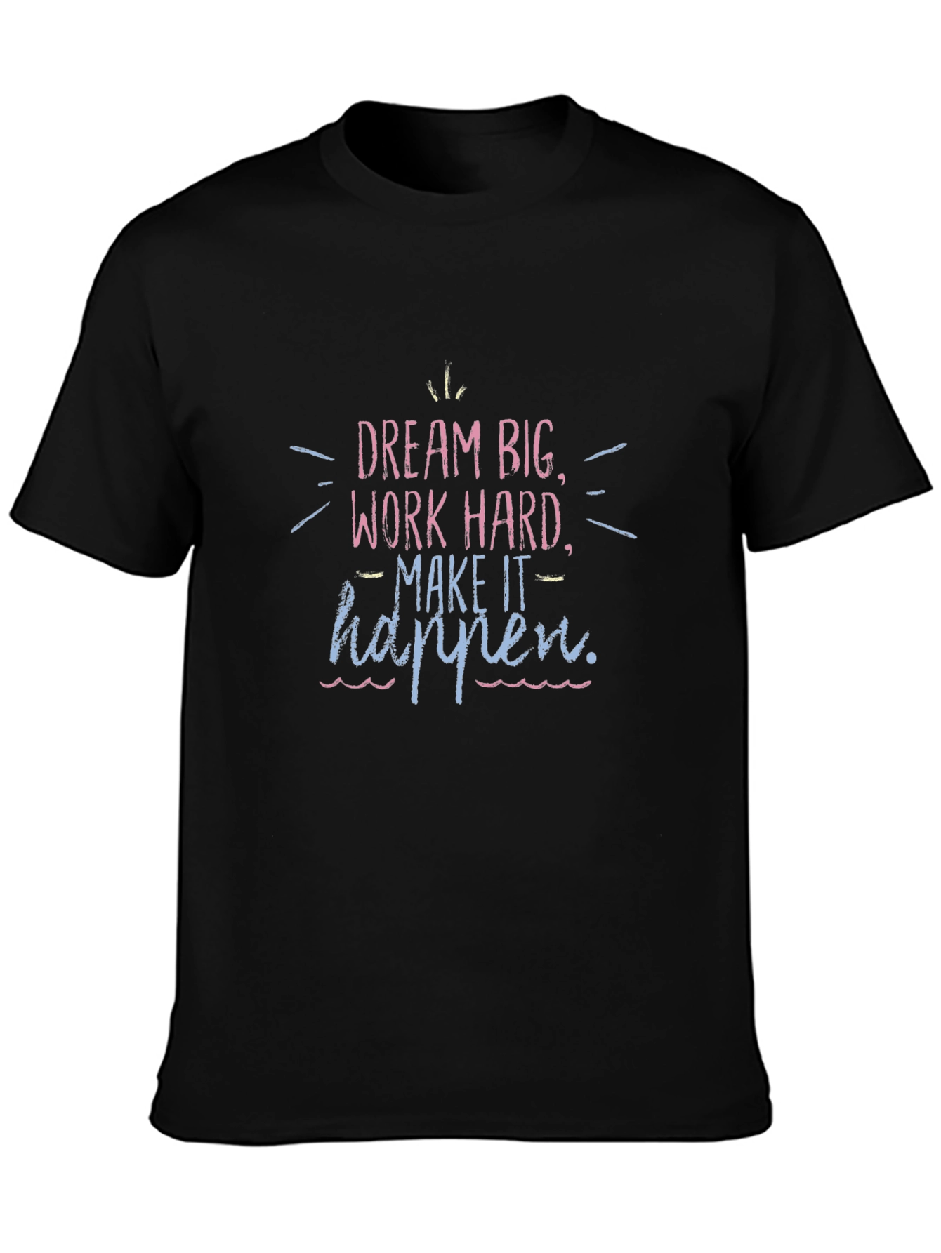 Dream Big Graphic Tee - Black Cotton T-Shirt