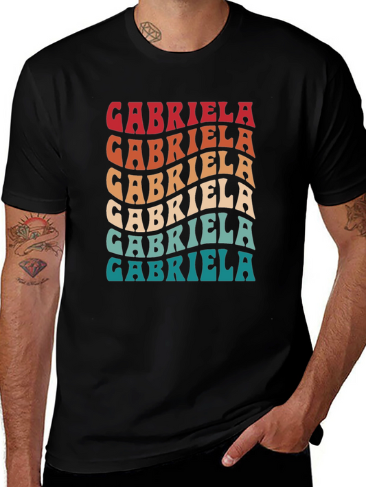 Gabriela Retro Wavy Text T-Shirt