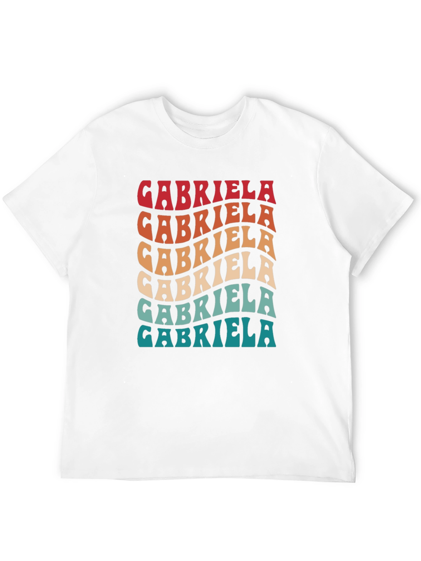 Gabriela Retro Wavy Text T-Shirt