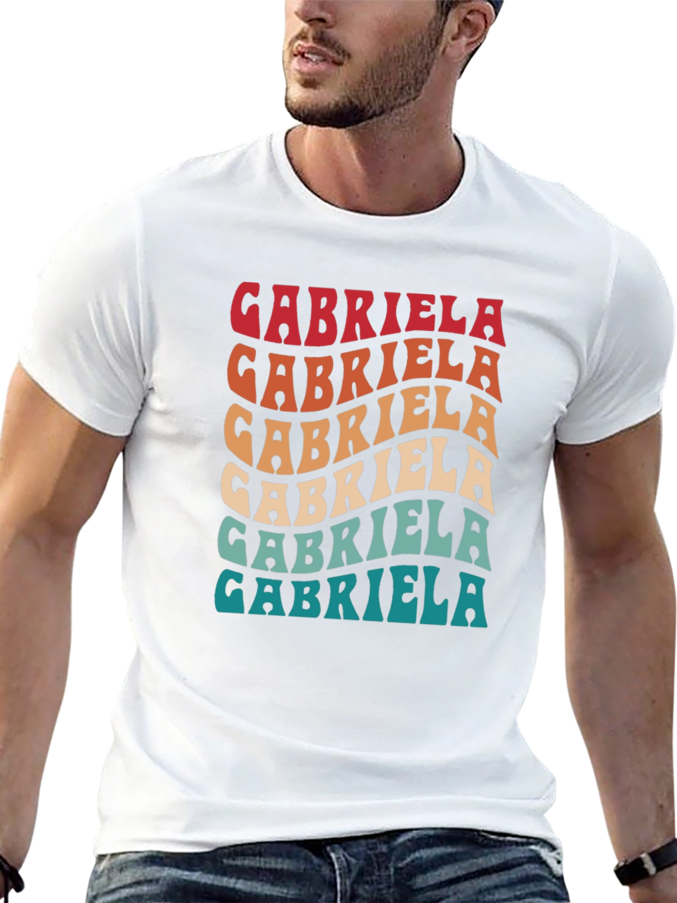 Gabriela Retro Wavy Text T-Shirt