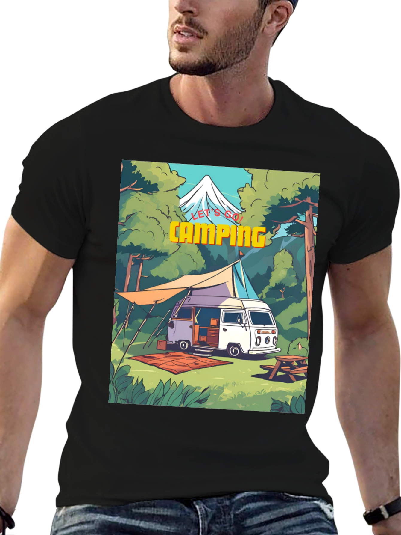 Lets Go Camping Graphic T-Shirt