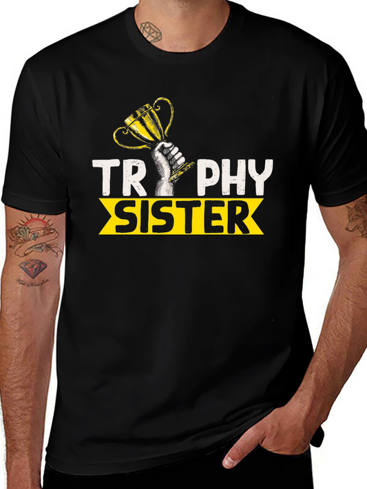 Trophy Sister Graphic Tee - Black Crew Neck