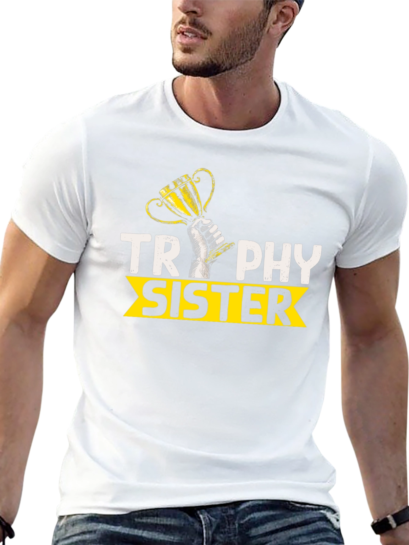 Trophy Sister Graphic Tee - Black Crew Neck