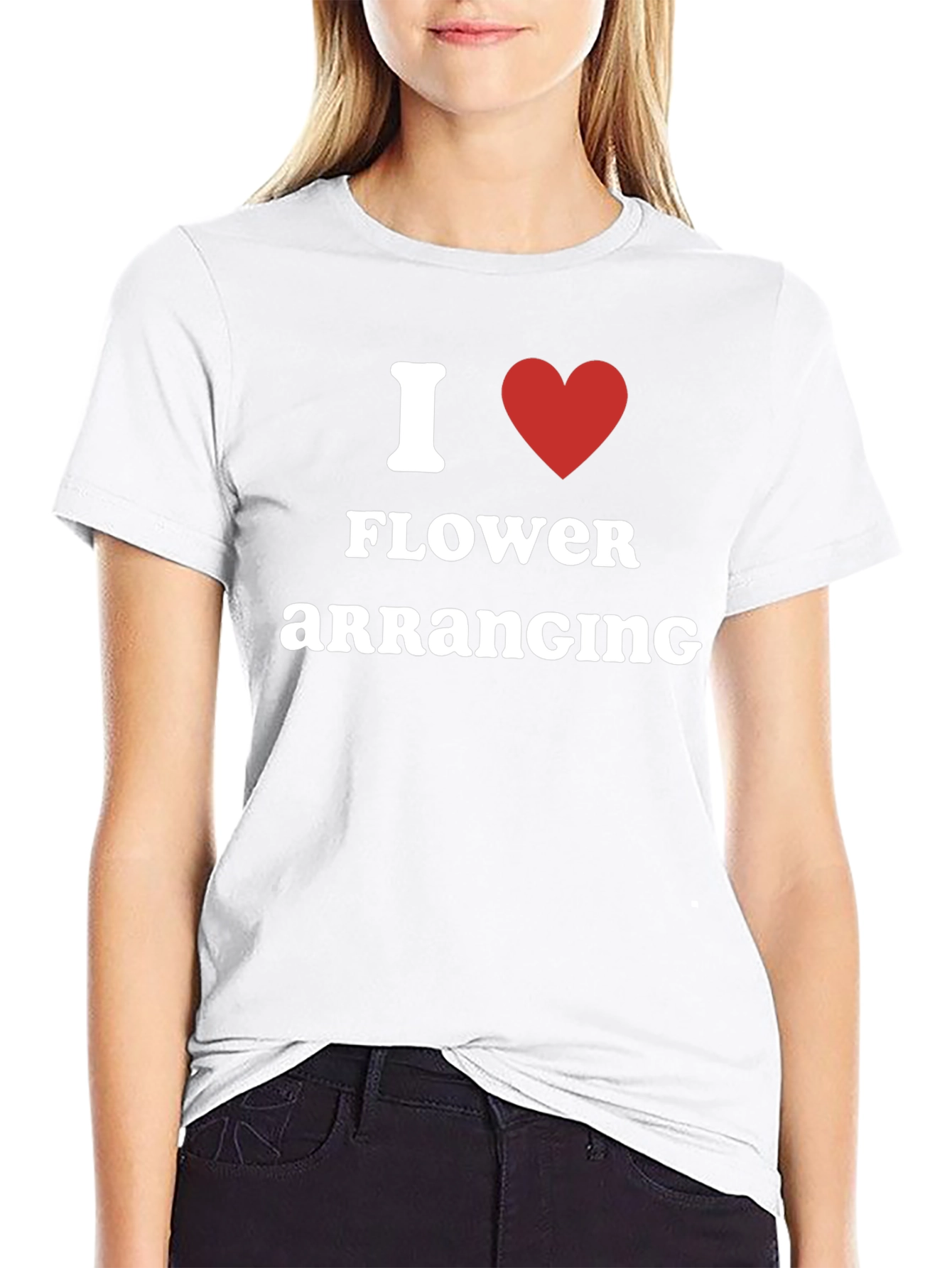 I Love Flower Arranging Black T-Shirt