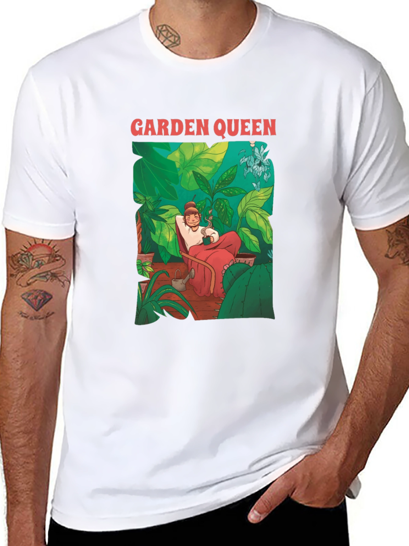 Garden Queen Graphic Tee - Unique Botanical Design