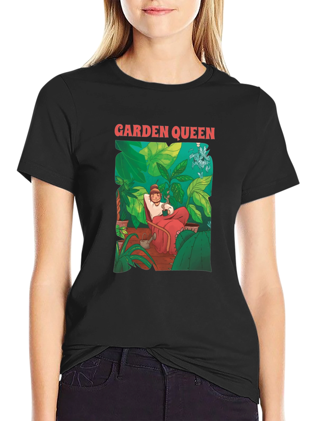 Garden Queen Graphic Tee - Unique Botanical Design
