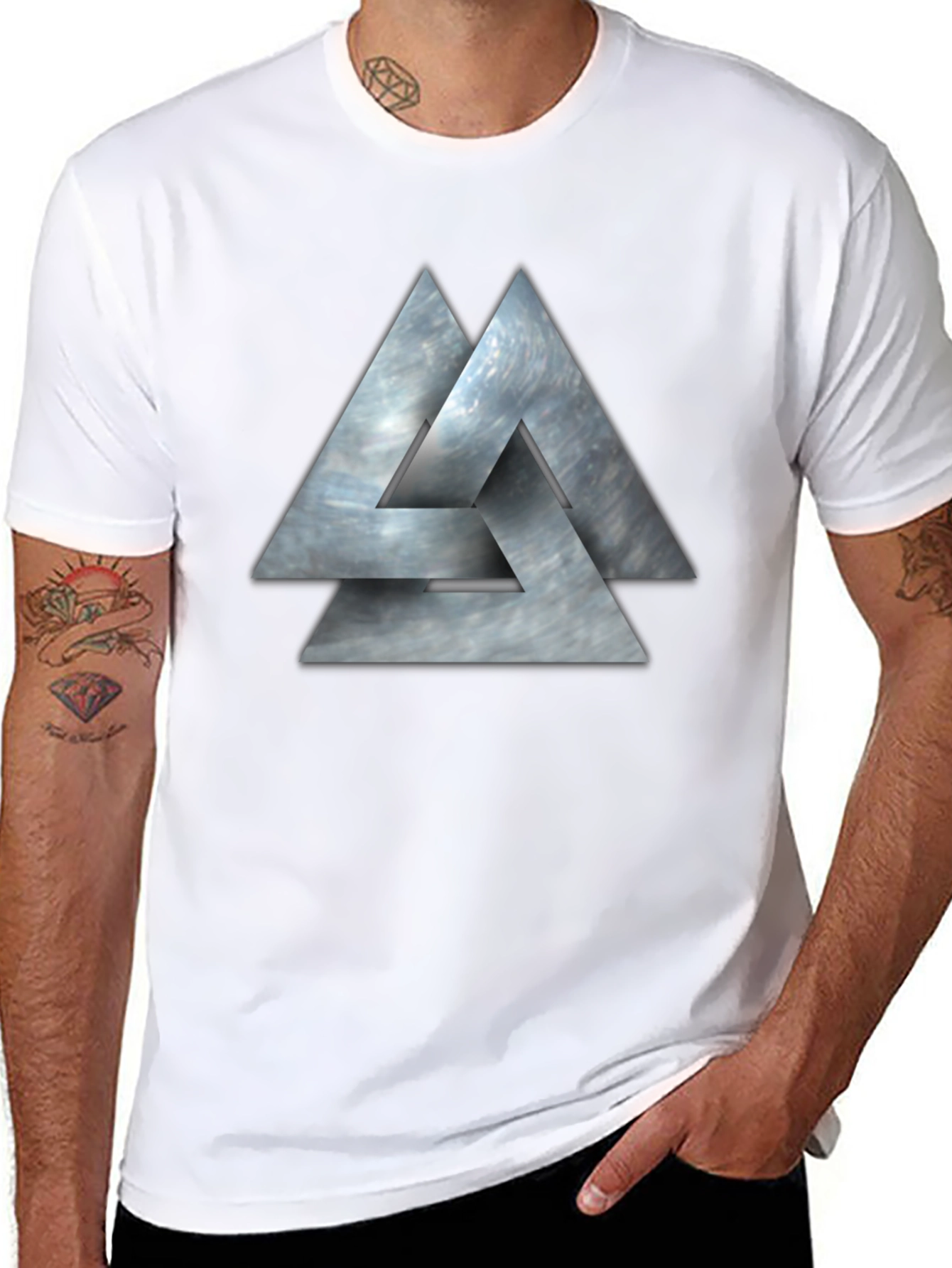 Valknut Viking Symbol Black T-Shirt