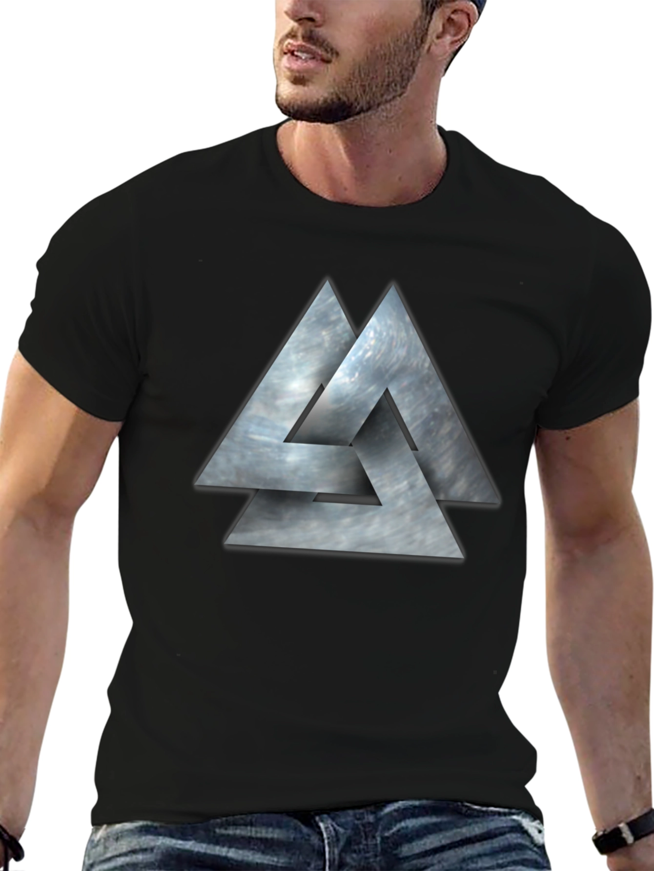 Valknut Viking Symbol Black T-Shirt