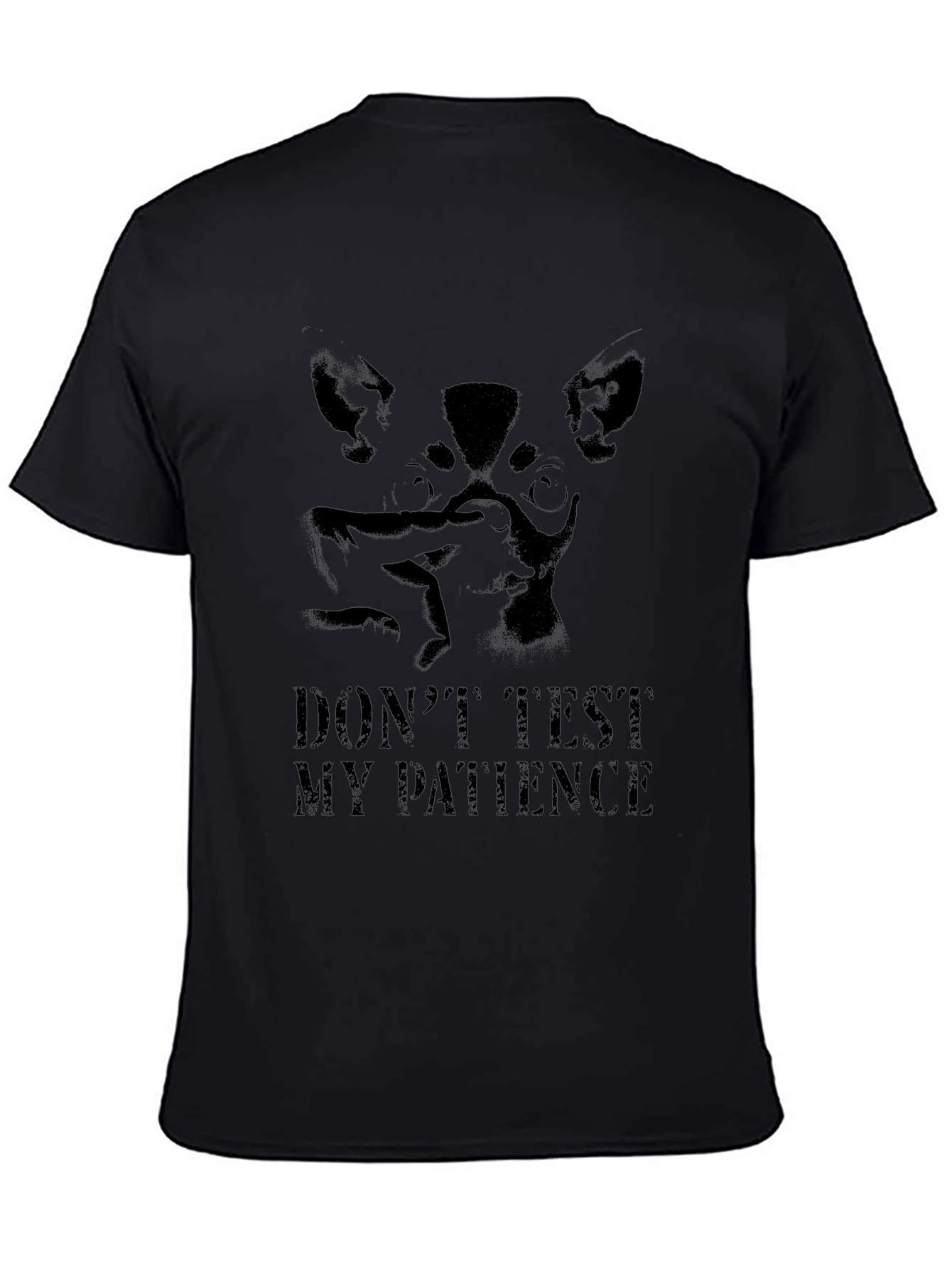 Mens Black Graphic Tee - Dont Test My Patience