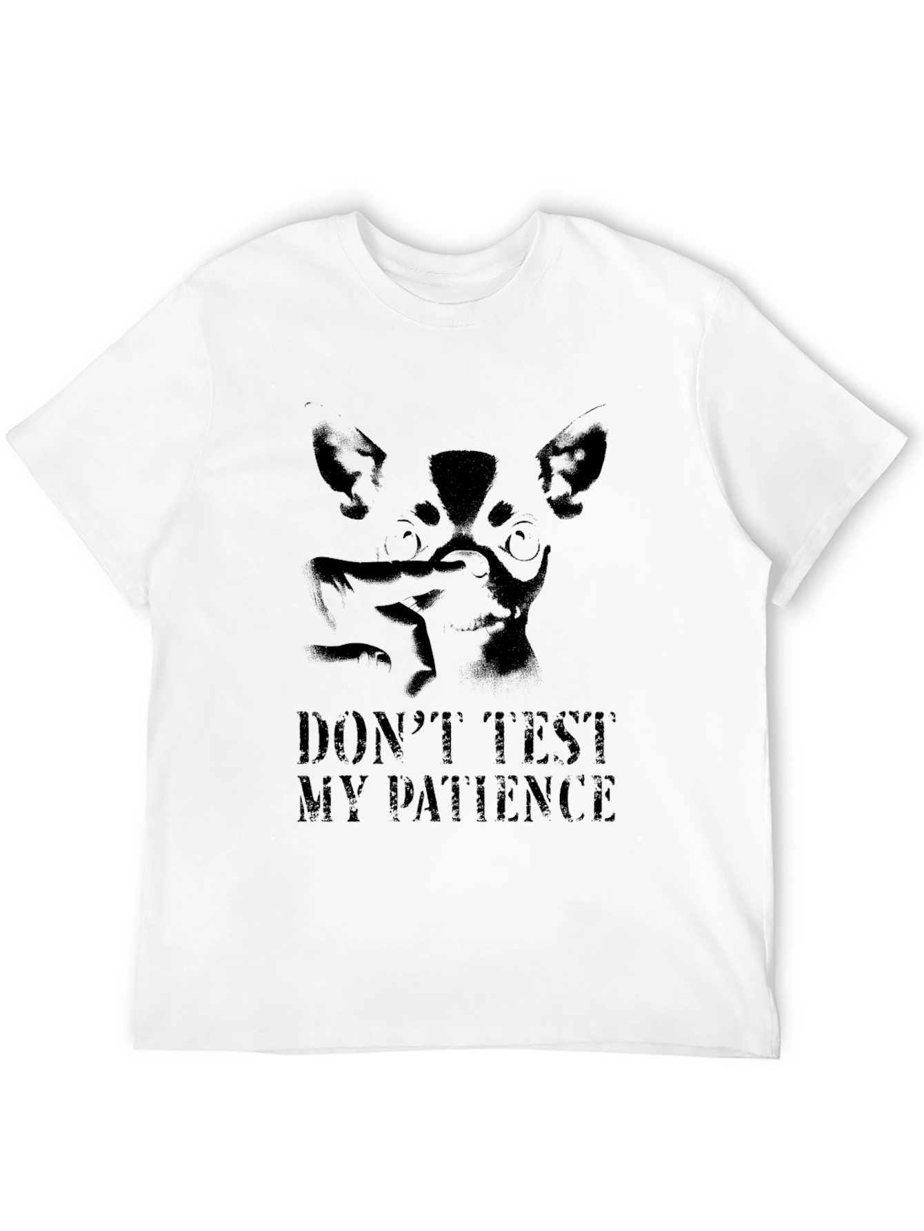 Mens Black Graphic Tee - Dont Test My Patience