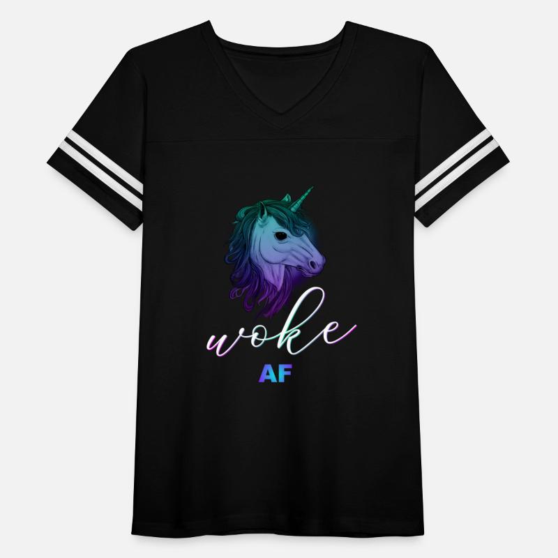 Unicorn with funny quote: WOKE AF