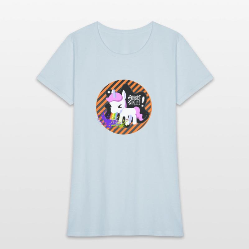 Unicorns get airsick when riding on rainbows