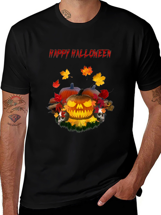 Happy Halloween Pumpkin Skull T-Shirt
