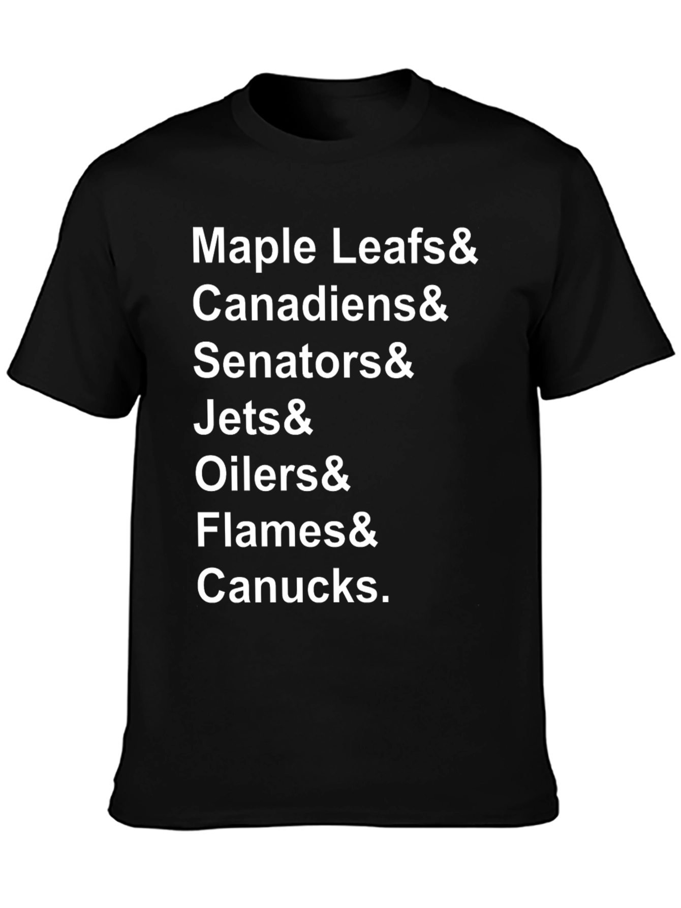 Hockey Teams List Black T-Shirt