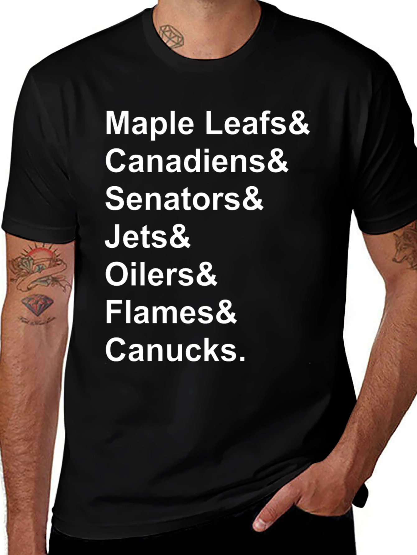Hockey Teams List Black T-Shirt