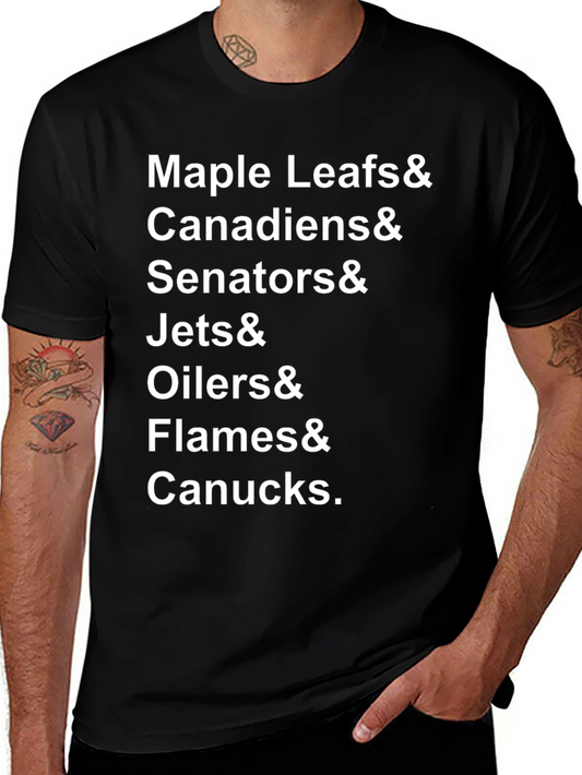 Hockey Teams List Black T-Shirt