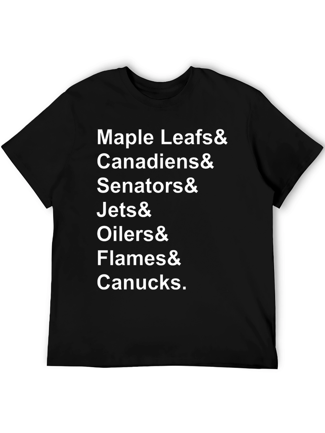 Hockey Teams List Black T-Shirt